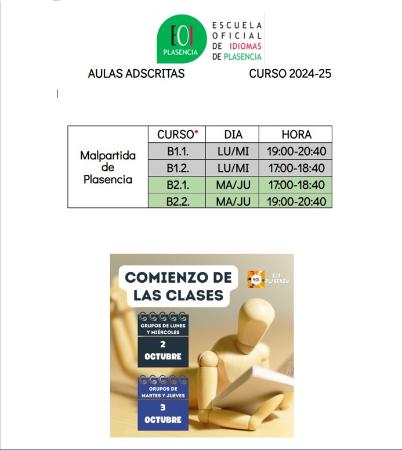 Imagen Horario escuela de idiomas