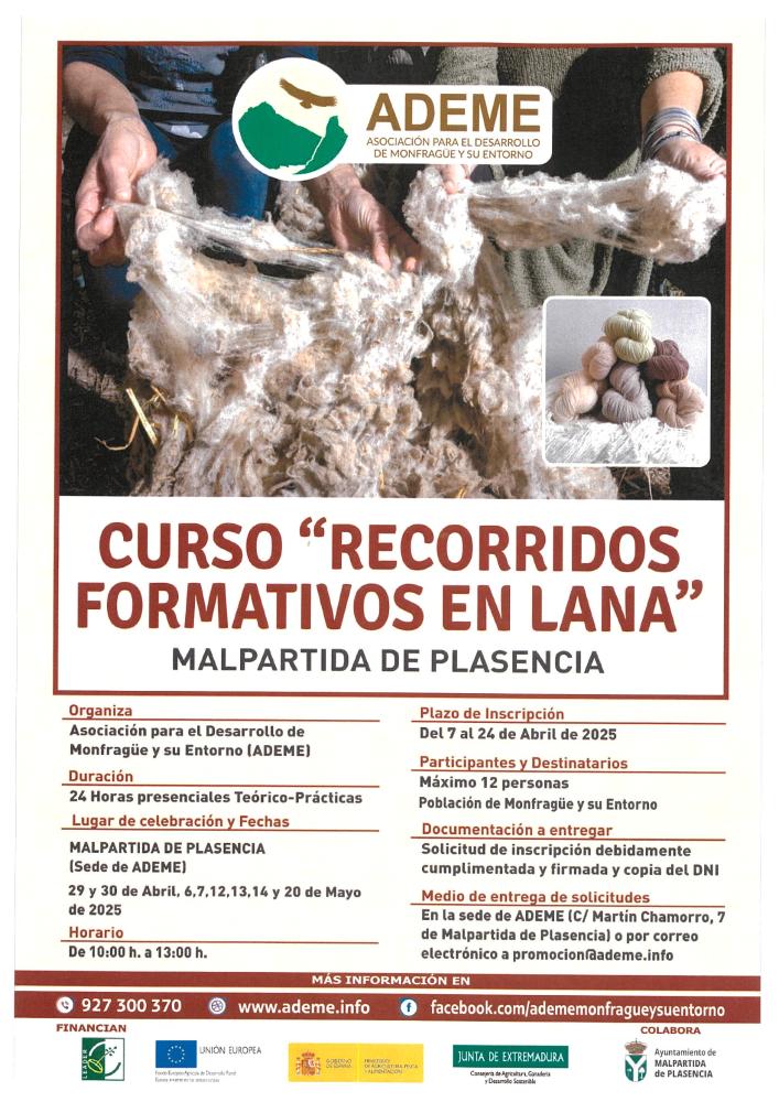 Imagen CURSO RECORRIDOS FORMATIVOS EN LANA MALPARTIDA DE PLASENCIA