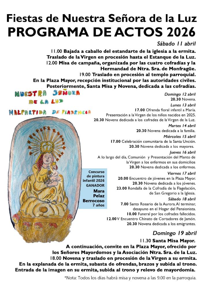 Imagen FIESTAS NUESTRA SEÑORA DE LA LUZ. PROGRAMA DE ACTOS