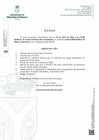 Imagen SESIÓN ORDINARIO DE PLENO CORPORATTIVO