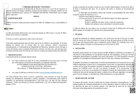 Imagen Bases V premio de poesía 